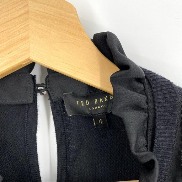 Ted Baker Paygeei Ruffle Lace Pullover Sweater sz 4/L - Picture 7 of 12